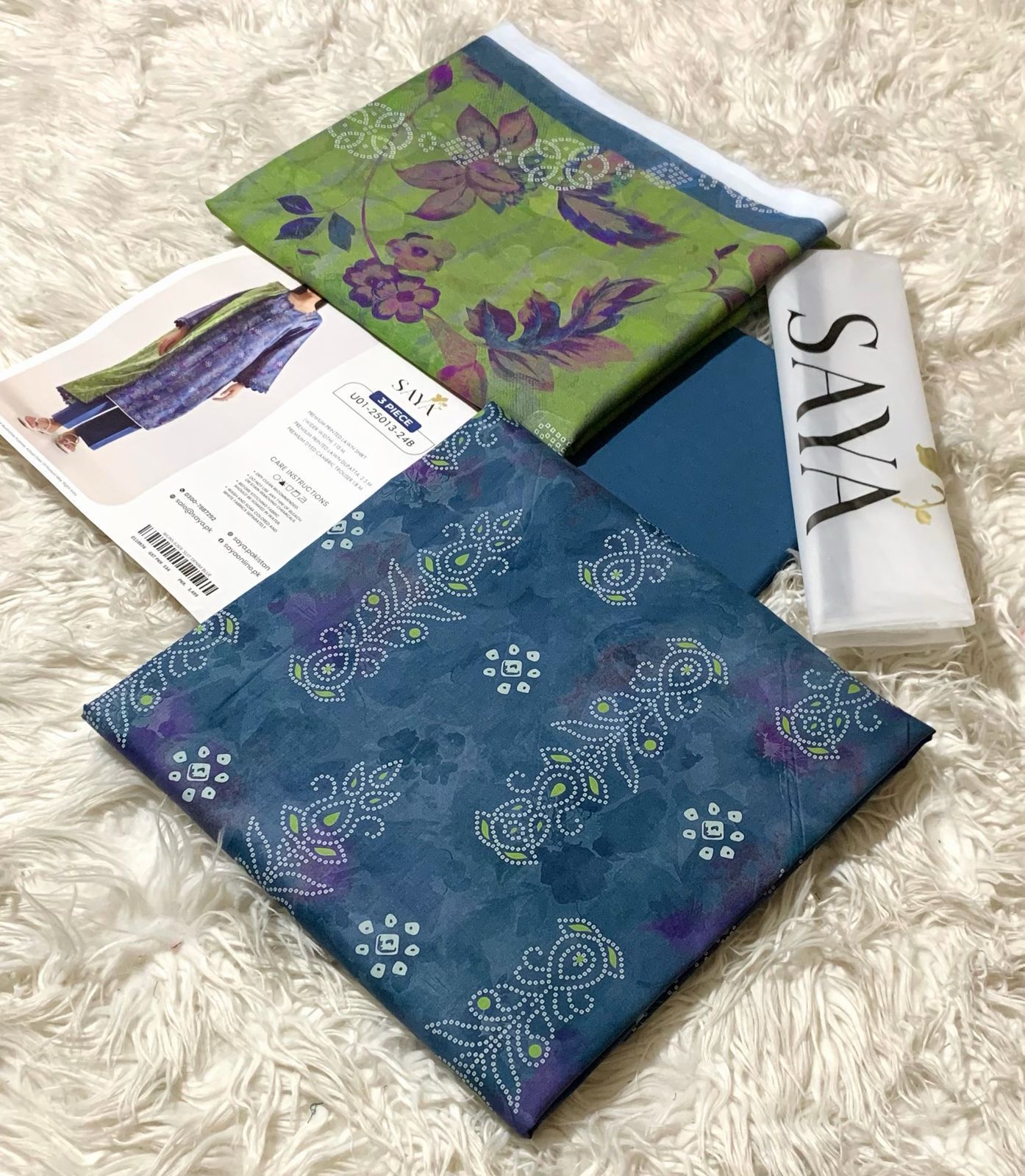 AYA 💯 Original Printed 3PC Lawn Collection – Premium Unstitched Suit