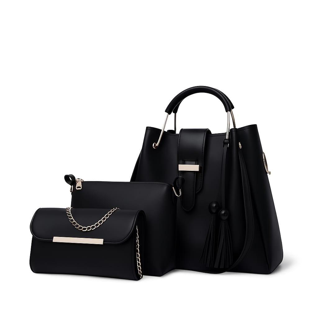 3 PCS Premium Quality Handbags Set – Stylish & Durable Ladies Bag Collection