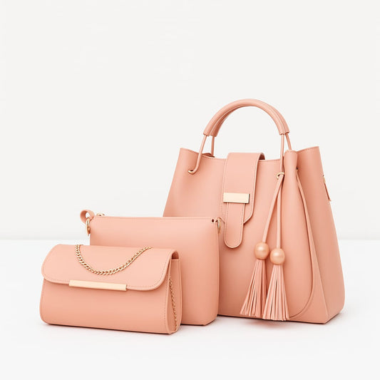 3 PCS Premium Quality Handbags Set – Stylish & Durable Ladies Bag Collection