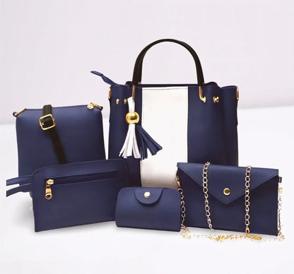 5 PCS Premium Synthetic Soft Leather Shoulder Bag Set for Women