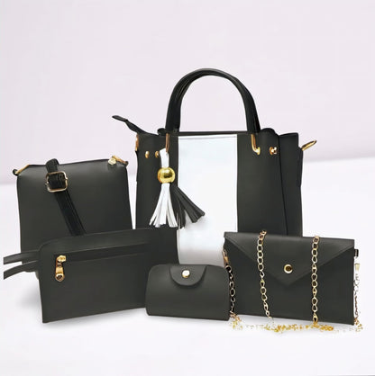 5 PCS Premium Synthetic Soft Leather Shoulder Bag Set for Women