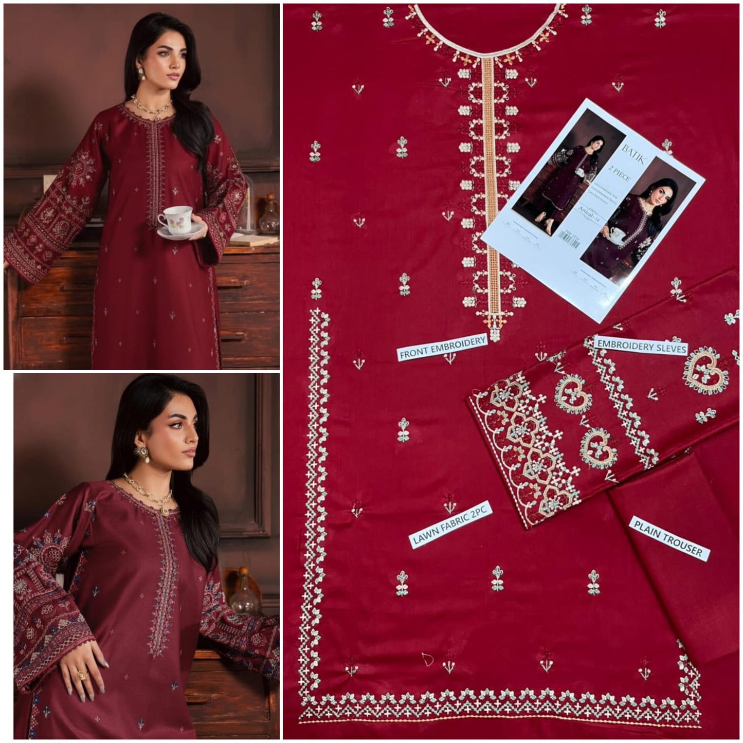 SUMMER COLLECTION 🌸  🟥 BRAND NAME : AISLING  &  Batik  🟨 CATEGORY :2PC EMBROIDERED